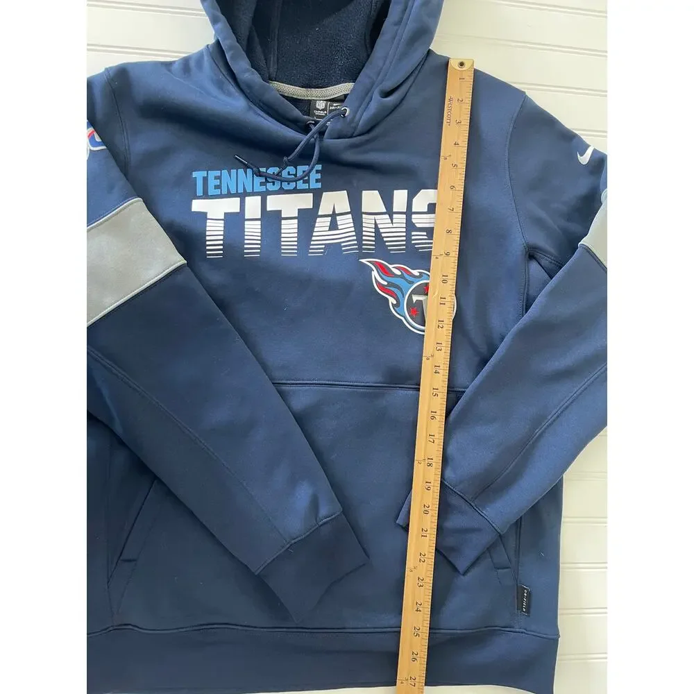 NFL Tennessee Titans Nike Navy Sideline Team Logo Pullover Hoodie Mens Large‎